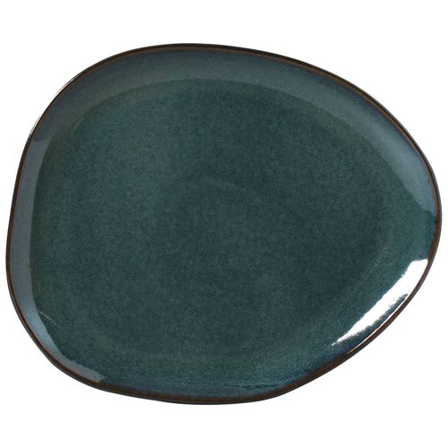 Organic Oval Dinner Plate Stoneware 12.2x9.45x0.98in Oceano