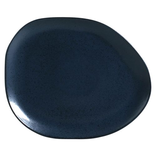 Organic Oval Dinner Plate Stoneware 12.2x9.45x0.98in Night Blue