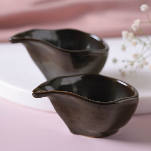 Organic Teardrop Stoneware 3.15x2.36in 1.35oz Metallica