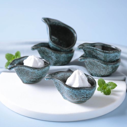 Organic Teardrop Stoneware 3.15x2.36in 1.35oz Night Sky