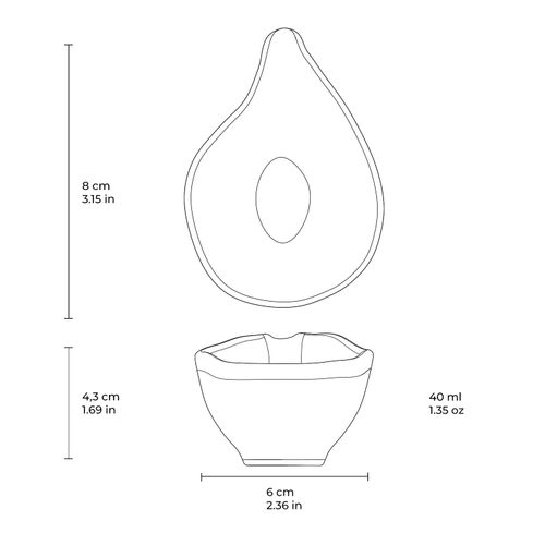 Organic Teardrop Stoneware 3.15x2.36in 1.35oz New White