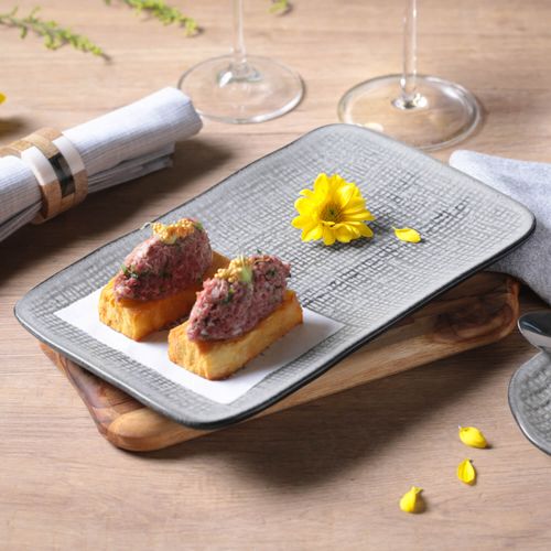 Juta Rectangular Platter Stoneware 10.63x6.3in Dust