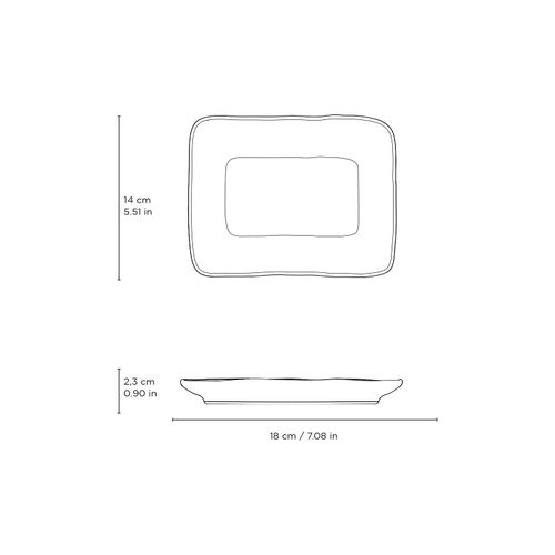 Juta Rectangular Platter Stoneware 7.09x5.51in Oceano