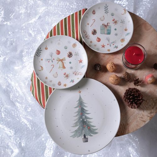 Coup Dessert Plate Kit Stoneware Ø7.64in Noite De Natal