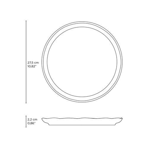Linhas Dinner Plate Stoneware Ø10.83in Oceano