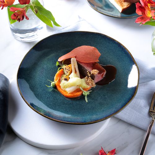 Organic Dinner Plate Stoneware Ø10.43in Oceano