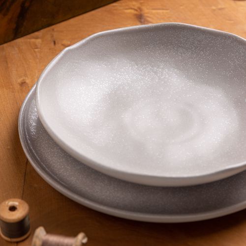Bio Soup Plate Stoneware Ø8.86in 28.07oz Linho