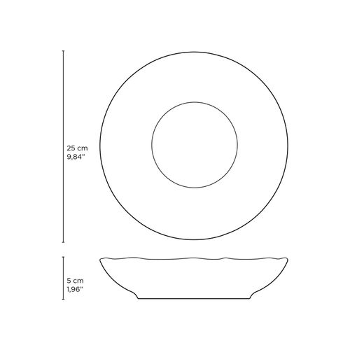 Bio Soup Plate Stoneware Ø9.84in 37.20oz Oceano