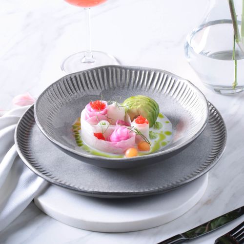 Linhas Soup Plate Stoneware Ø8.86in 28.07oz Dust