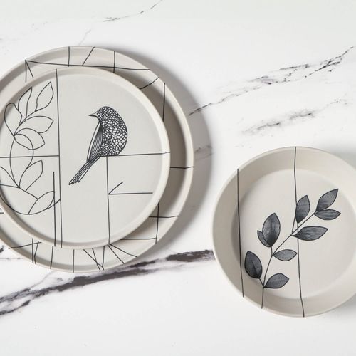 Neo Soup Plate Stoneware Ø7.68in 21.30oz Biofilia