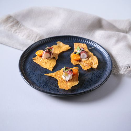Linhas Dessert Plate Stoneware Ø8.46in Night Blue