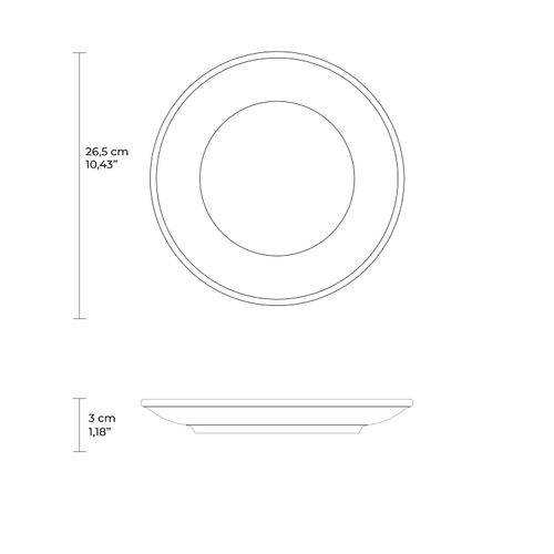 Coup Stoneware Flat Plate Hp Ø10.43in Black Matte