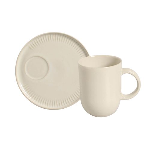 Coup Mug With Saucer Kit Stoneware 11.16oz Clay