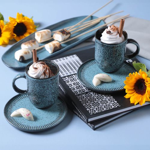 Coup Mug With Saucer Kit Stoneware 11.16oz Night Sky