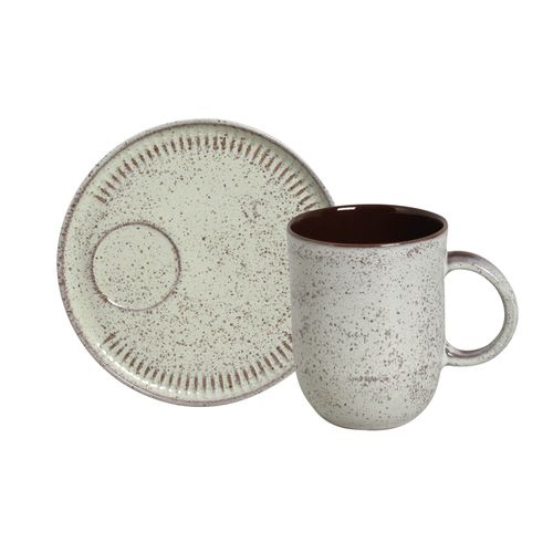Coup Mug With Saucer Kit Stoneware 11.16oz Pistache