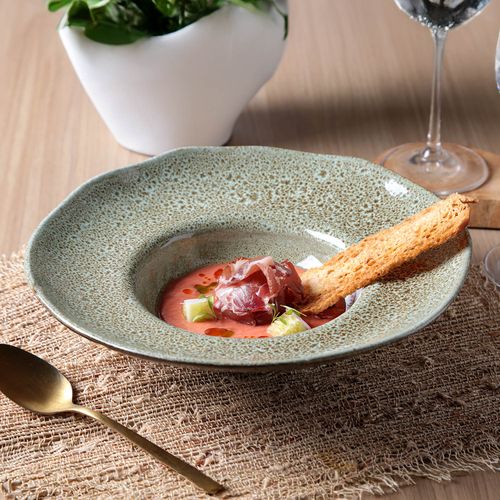 Organic Deep Rim Plate Stoneware Ø11.02x2.56in 15.22oz Croco