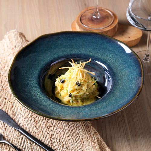 Organic Deep Rim Plate Stoneware Ø11.02x2.56in 15.22oz Oceano