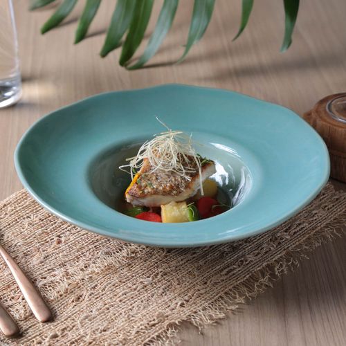 Organic Deep Rim Plate Stoneware Ø11.02x2.56in 15.22oz Curaçao