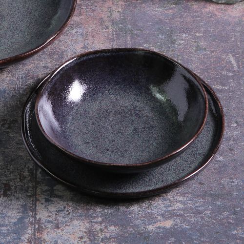 Organic Bowl Stoneware Ø6.89x2.17in 17.58oz Titanium