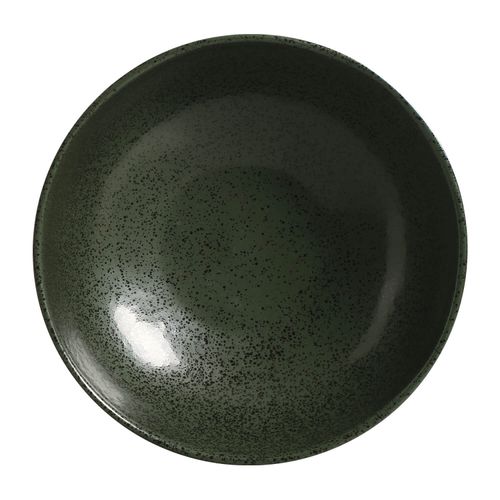 Organic Bowl Medium Stoneware Ø25x3.15in Greenery