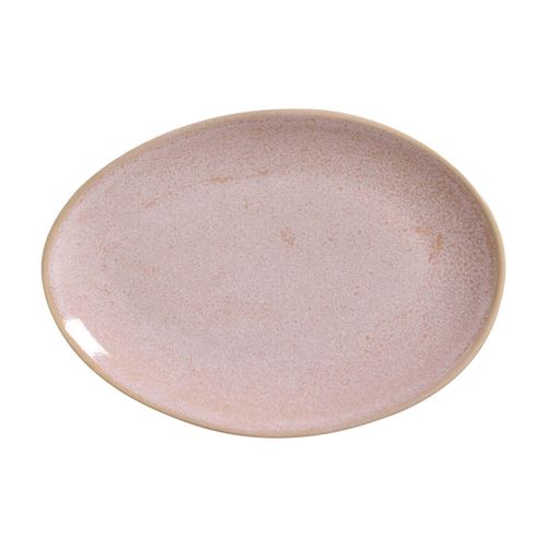 Organic Oval Dessert Plate Stoneware 8.86x0.98in Litchi