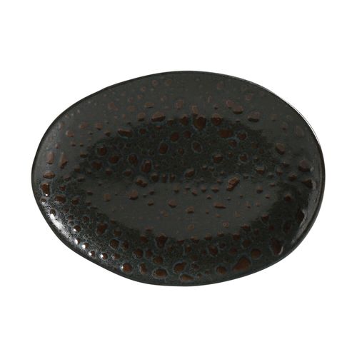 Organic Oval Dessert Plate Stoneware 8.86x0.98in Stellar