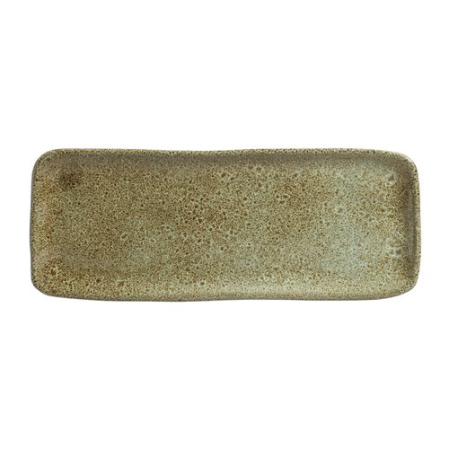 Organic Rectangular Platter Stoneware 12.99x5.12in Croco