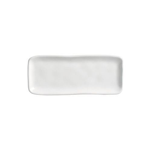 Organic Rectangular Platter Stoneware 8.66x3.74in New White