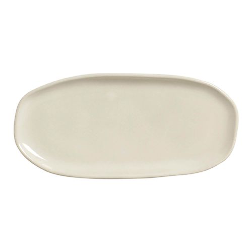 Organic Shallow Oval Platter Stoneware 9.06x4.33in Clay