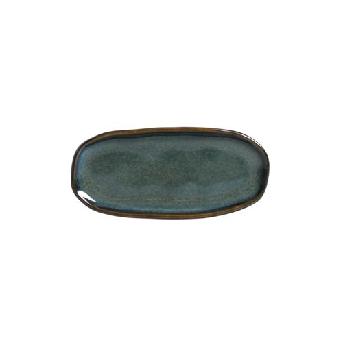 Organic Shallow Oval Platter Stoneware 6.5x3.15in Oceano