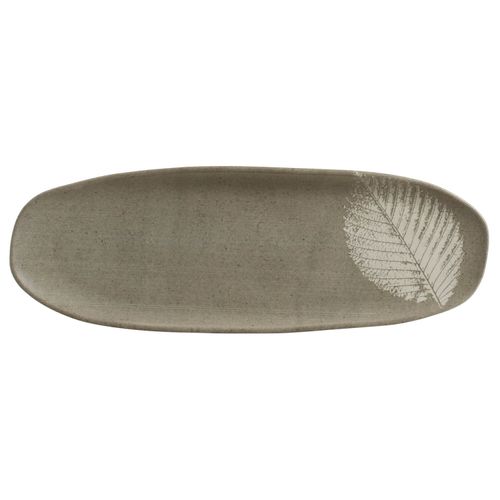 Organic Shallow Oval Platter Stoneware 14.17x5.12in Seiva