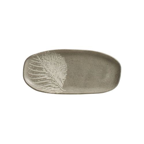 Organic Shallow Oval Platter Stoneware 9.06x4.33in Seiva