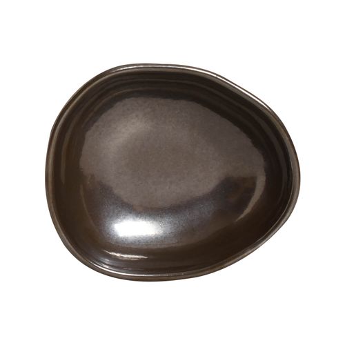 Organic Oval Bowl Stoneware 5.71x4.72in 8.96oz Metallica